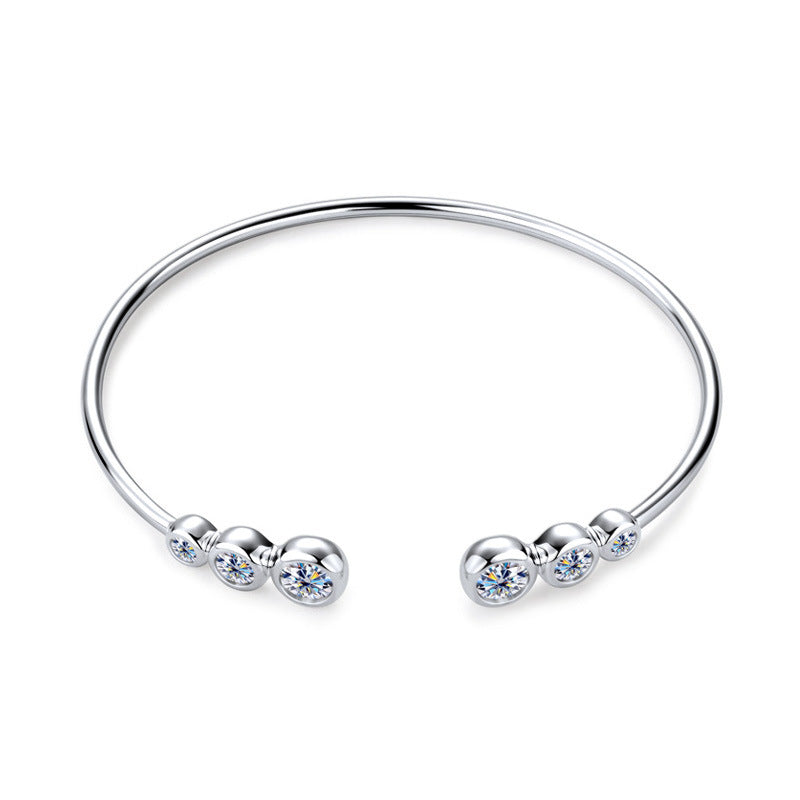 Moissanite Diamond Solis Cuff Bracelet