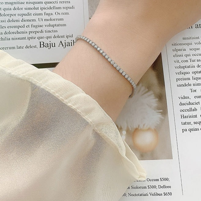 Pulsera de tenis Élan con diamantes y moissanitas