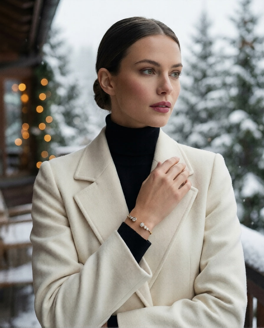 Moissanite Diamond Solis Cuff Bracelet