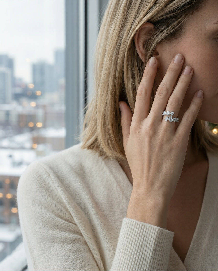 Moissanite Diamond Prism Ring