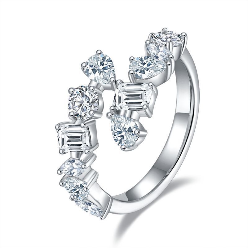 Moissanite Diamond Prism Ring