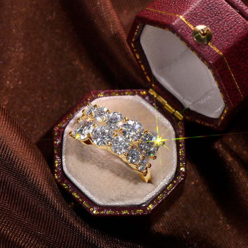 Moissanite Diamond Cascade Ring