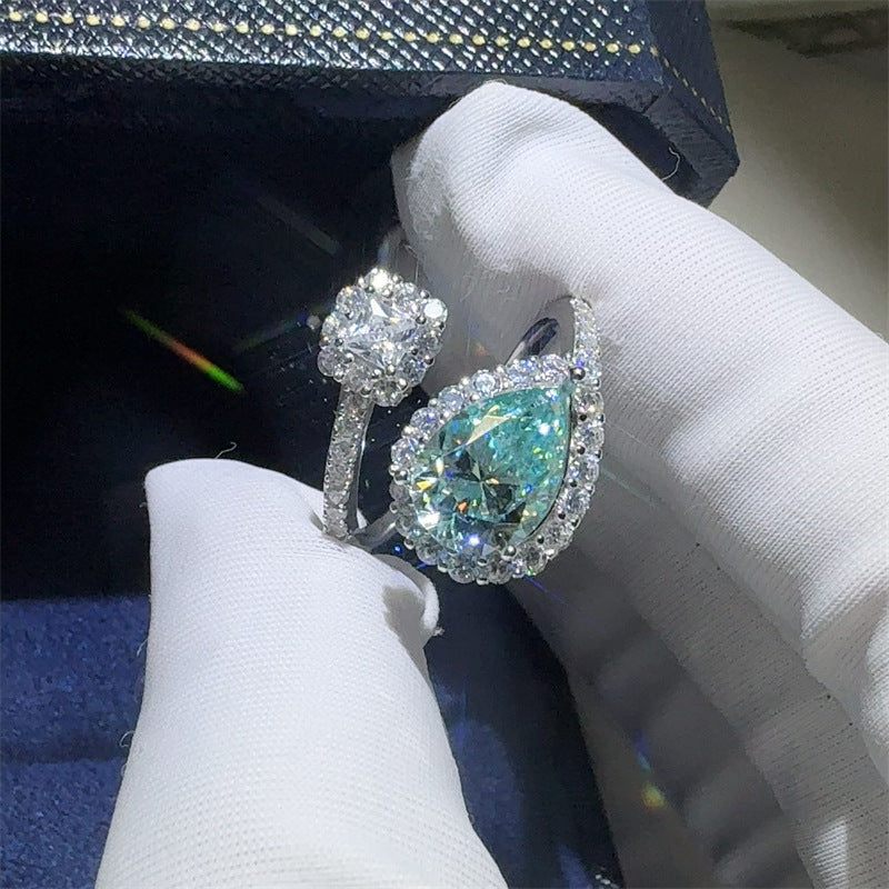 Anillo Mirage de diamantes y moissanita