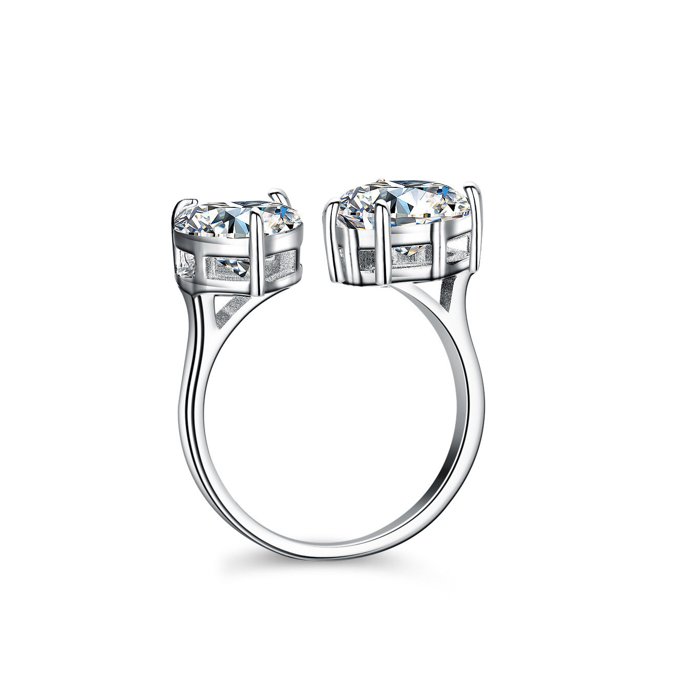 Moissanite Diamond Heart & Tear Ring
