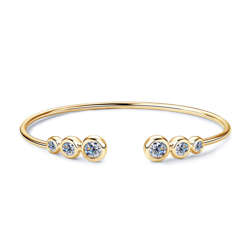 Moissanite Diamond Solis Cuff Bracelet