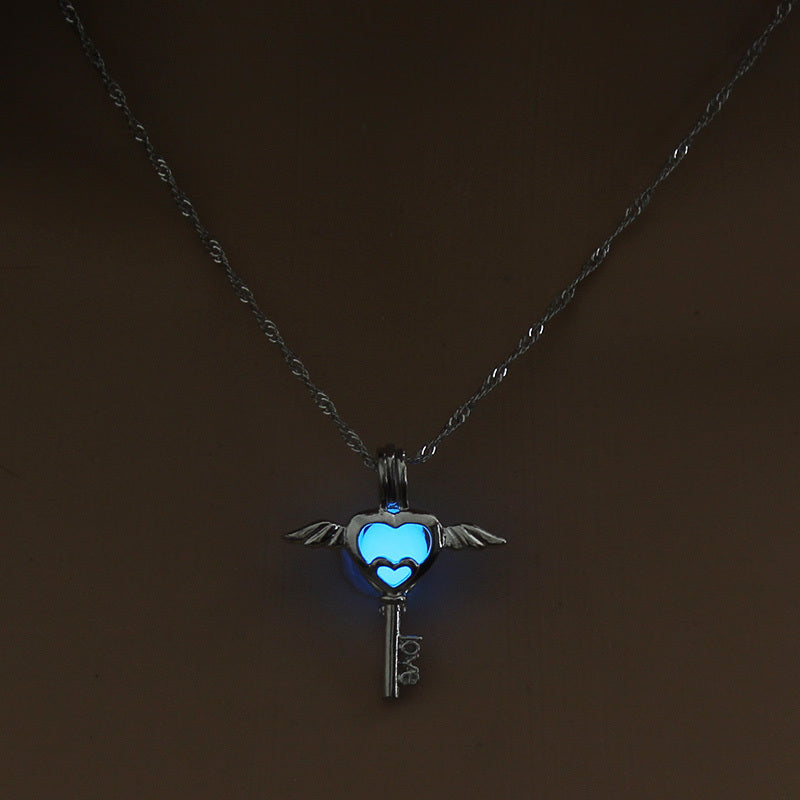 Collier Clé Ange Lumineux