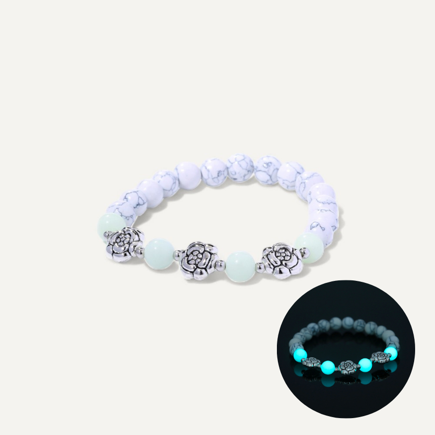 Luminous White Rose Bracelet