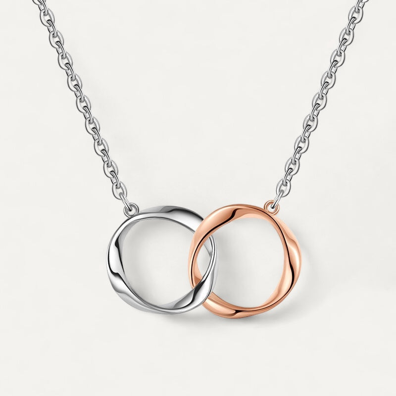 Mobius Coupled Ring Necklaces