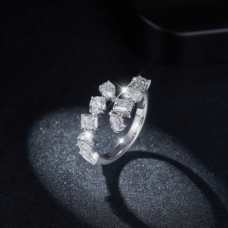 Moissanite Diamond Prism Ring