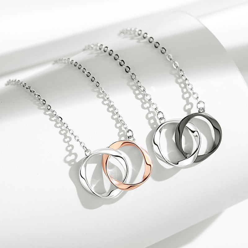 Mobius Coupled Ring Necklaces