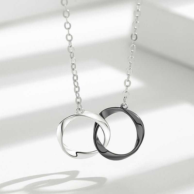 Mobius Coupled Ring Necklaces