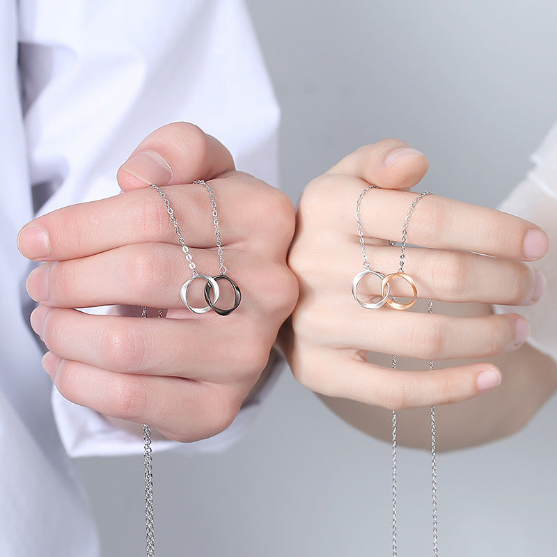 Mobius Coupled Ring Necklaces