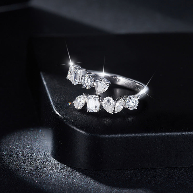 Moissanite Diamond Prism Ring