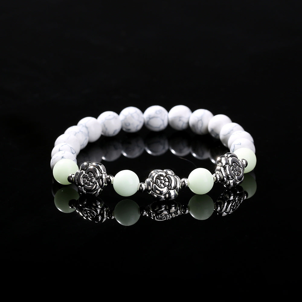 Luminous White Rose Bracelet