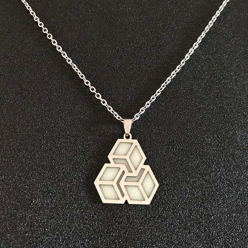 Collier pendentif géométrique lumineux 