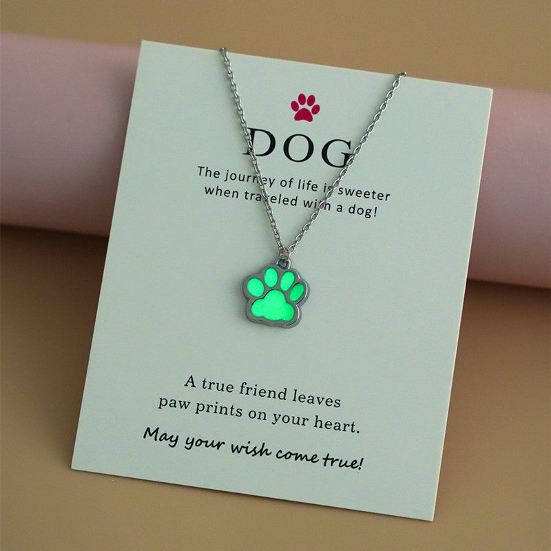 Luminous Dog Paw Necklace