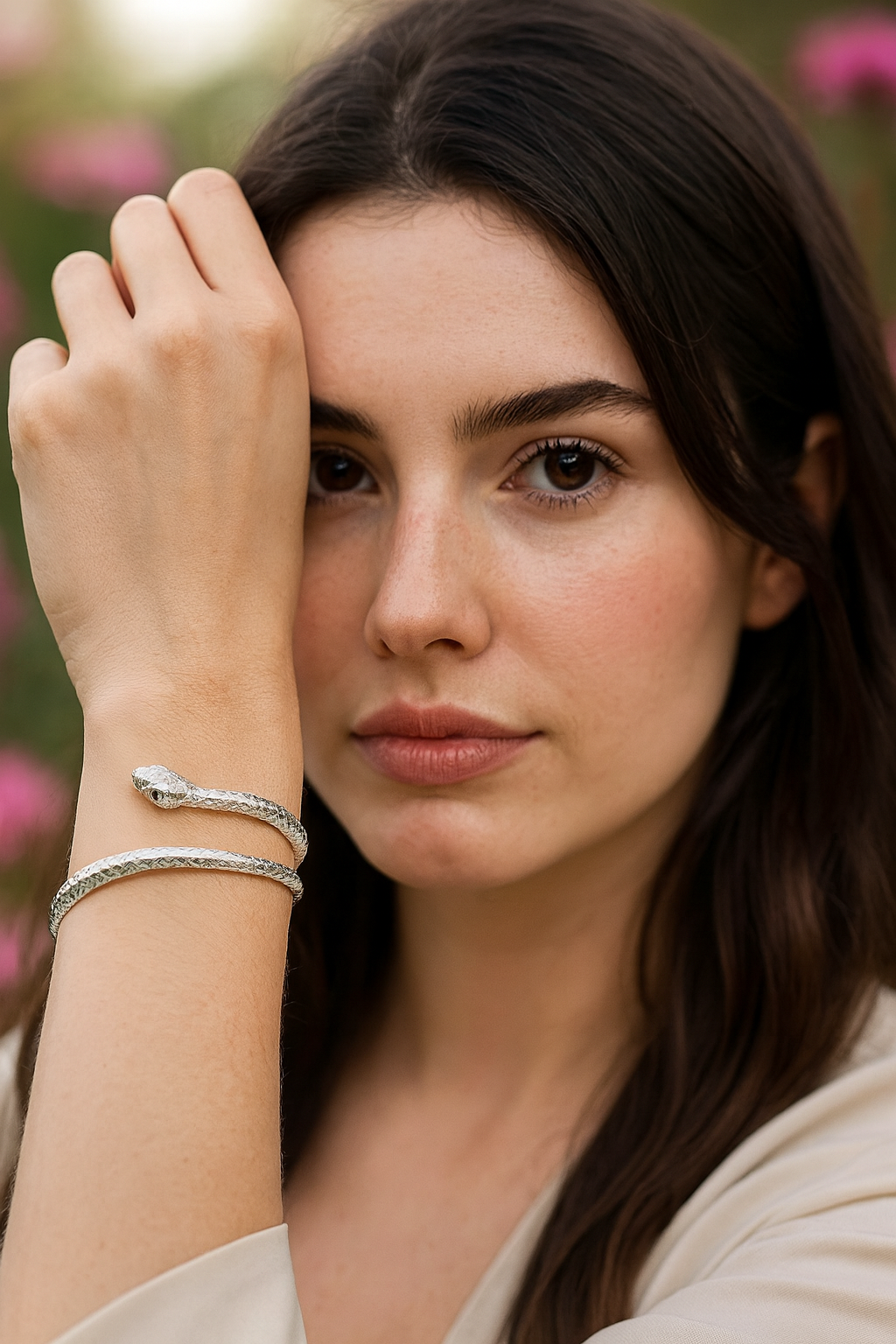 Bracelet serpent en argent