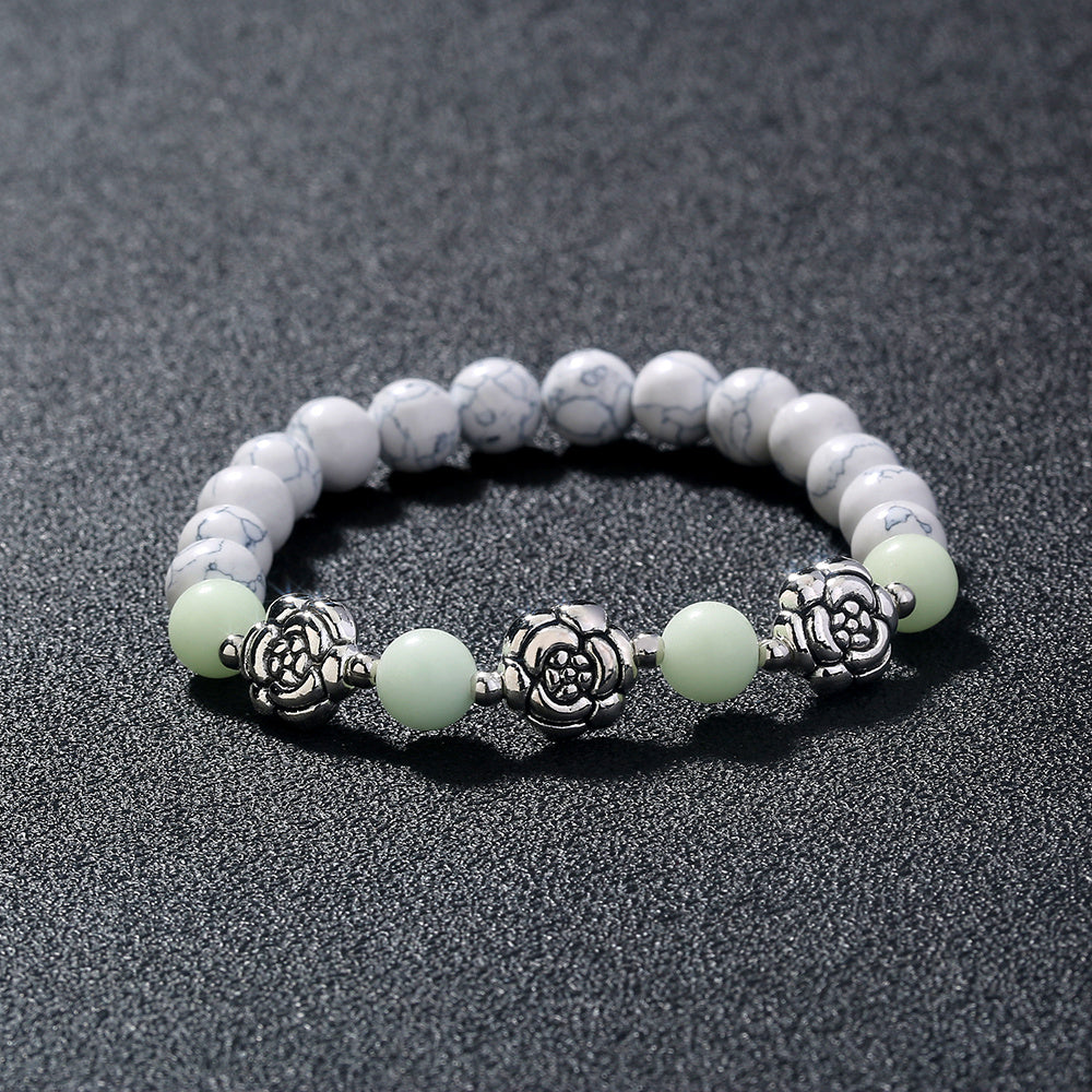 Luminous White Rose Bracelet