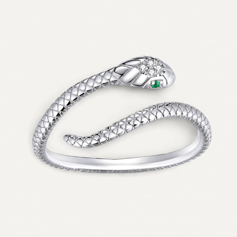 Anillo de serpiente de plata