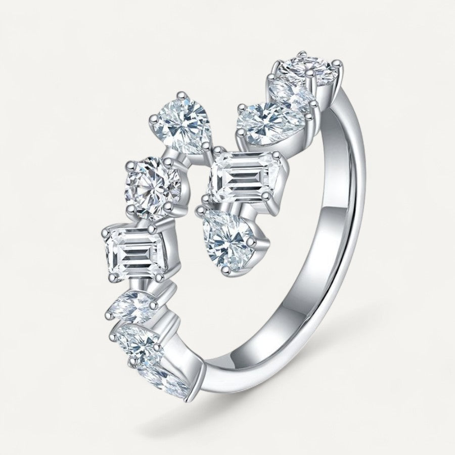 Moissanite Diamond Prism Ring