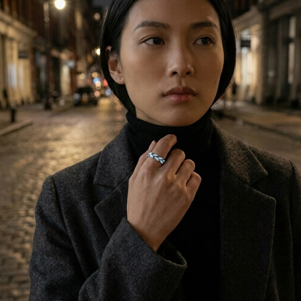 Luminous Greek Crown Ring