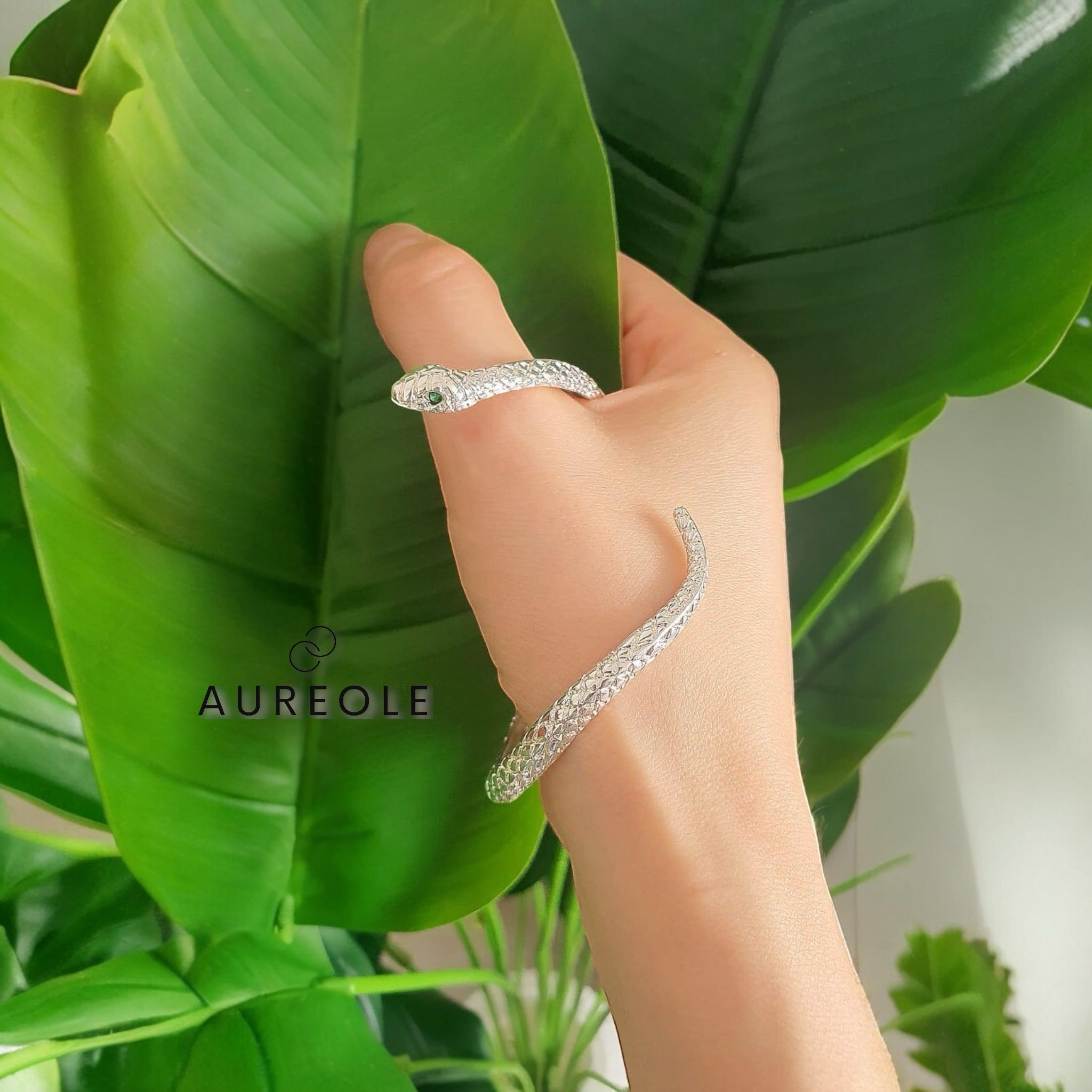 Bracelet serpent en argent