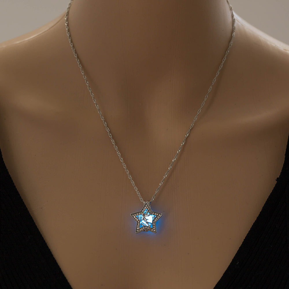 Luminous Pentagram Angel Necklace