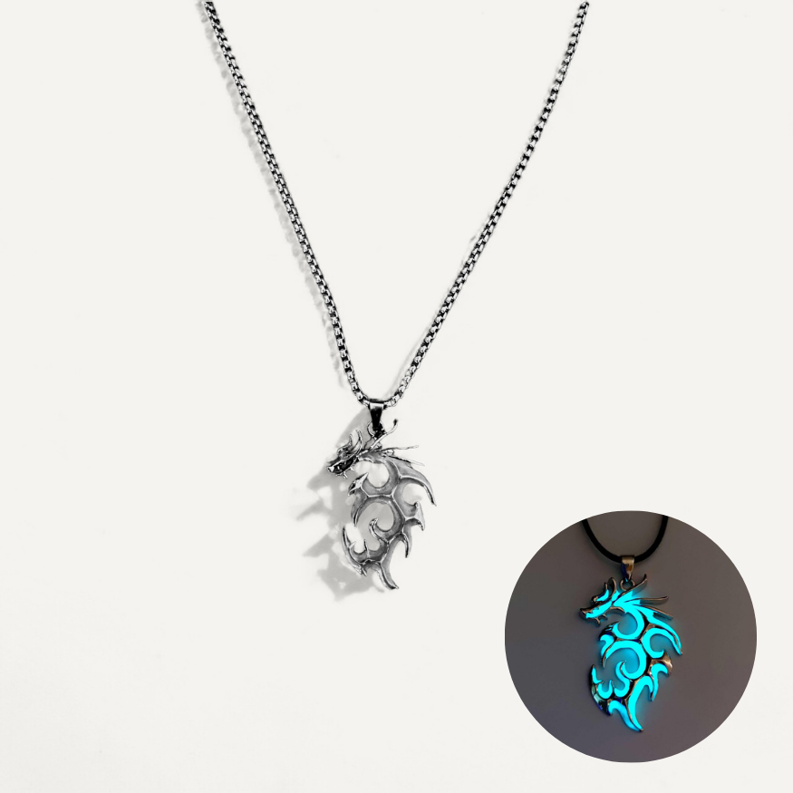 Collier Dragon Flamme Lumineuse