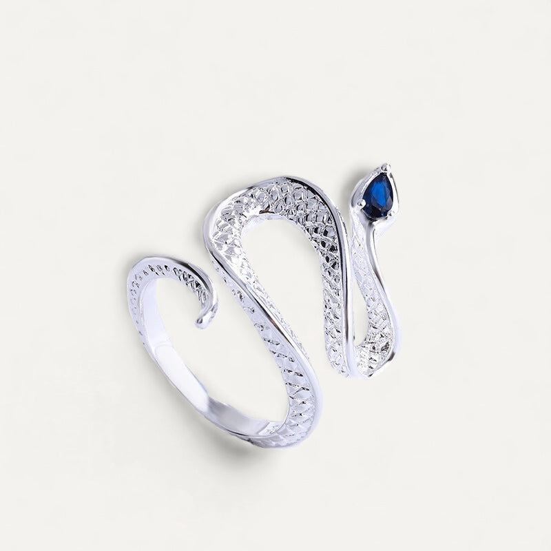 Anillo de serpiente de plata