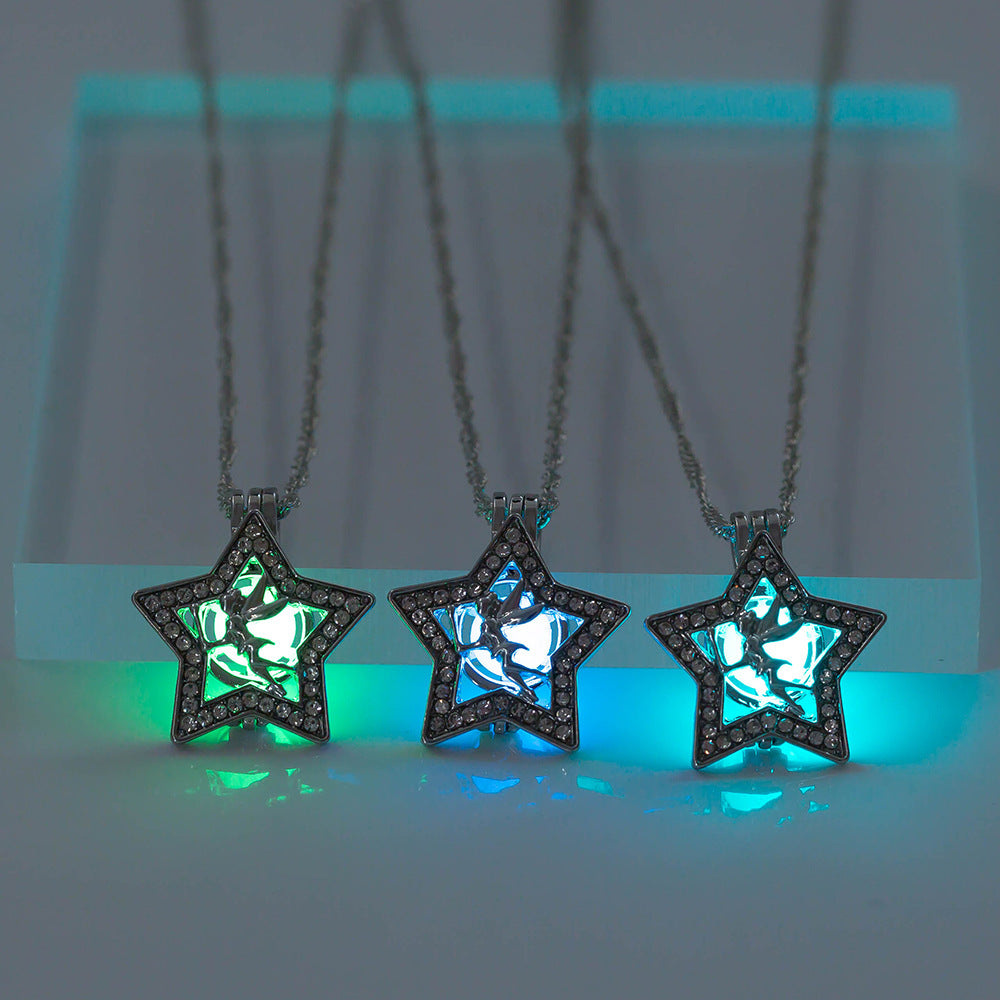 Collier Ange Pentagramme Lumineux