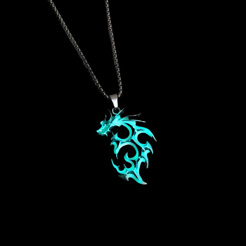 Collier Dragon Flamme Lumineuse