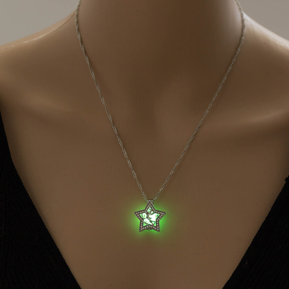 Luminous Pentagram Angel Necklace