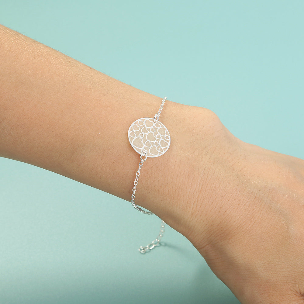 Luminous Heart Texture Bracelet