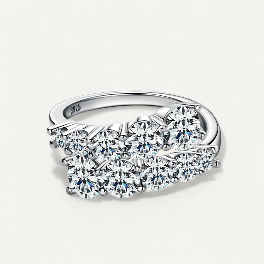 Moissanite Diamond Cascade Ring