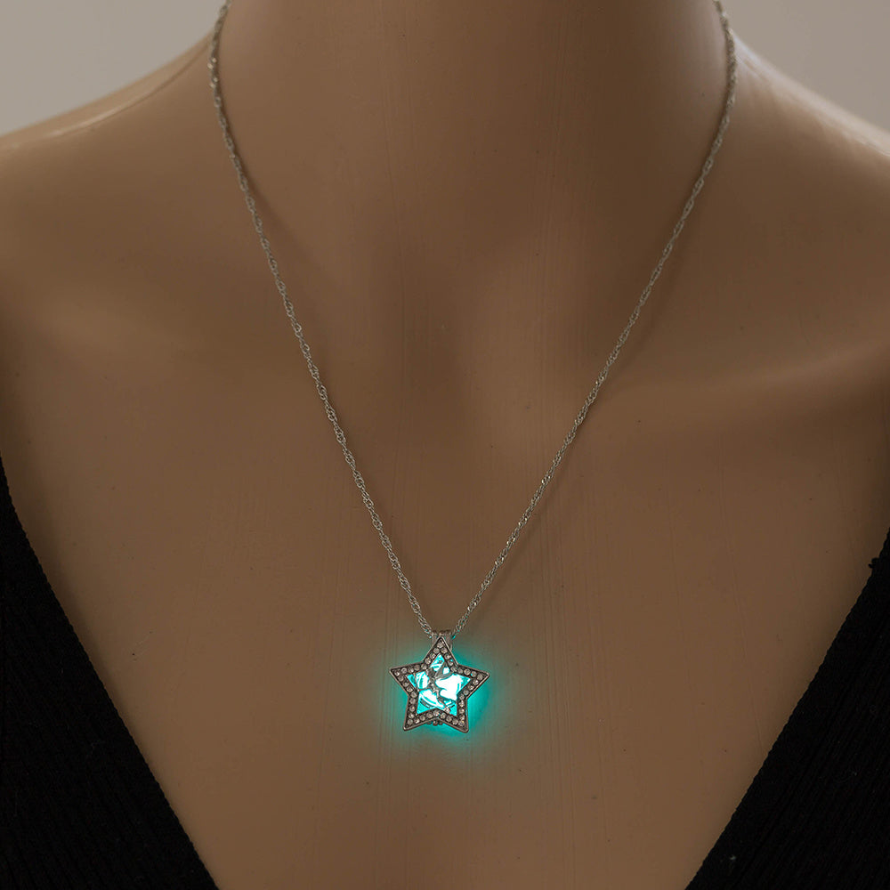 Luminous Pentagram Angel Necklace