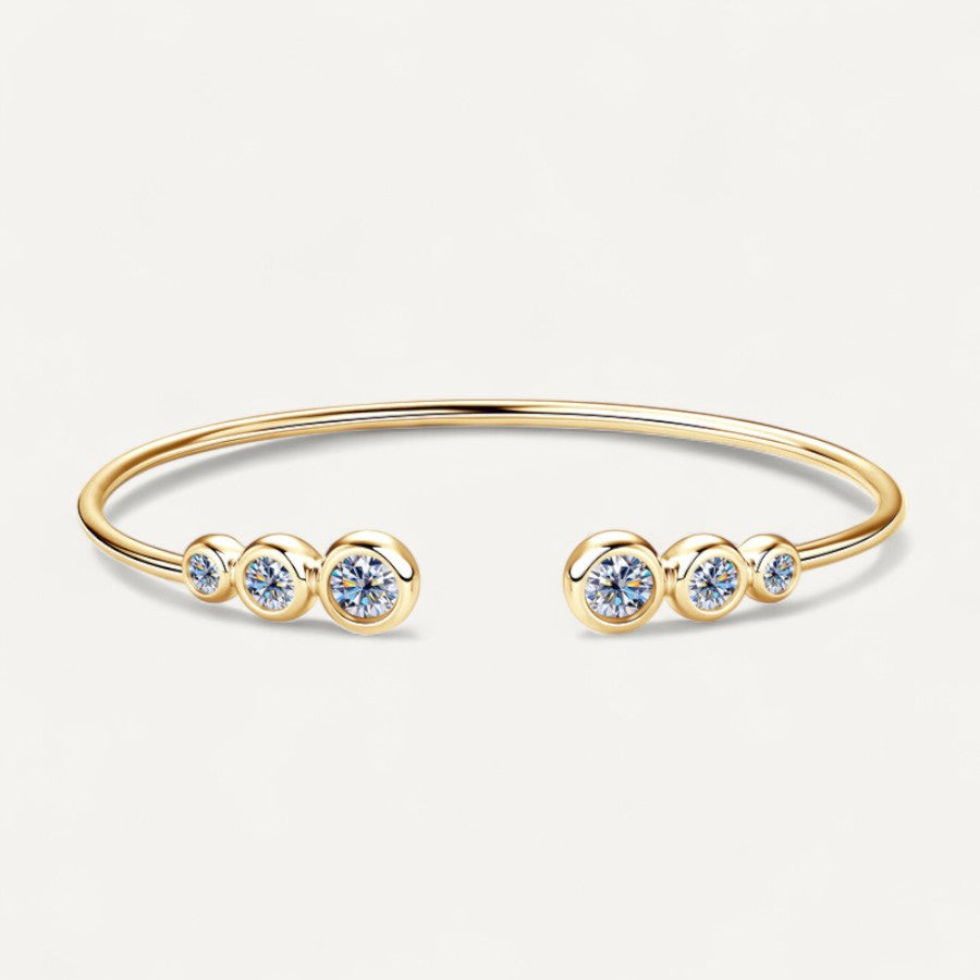 Moissanite Diamond Solis Cuff Bracelet